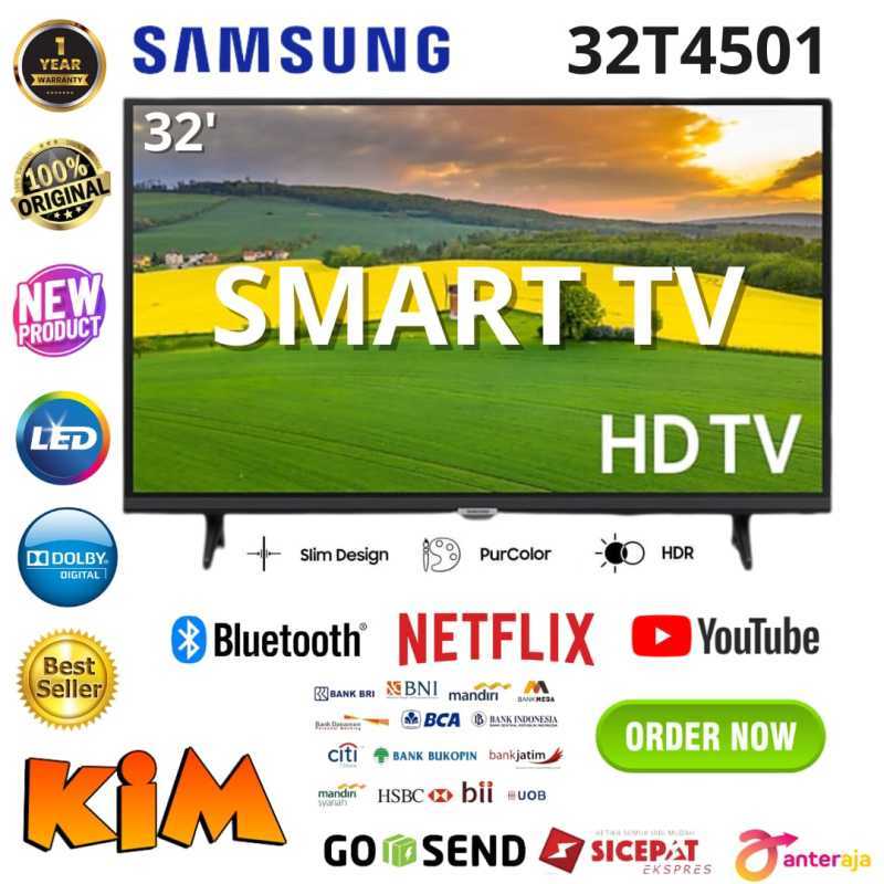 Promo Samsung Ua32t4501 Led Smart Tv 32 Inch 32t4501 Digital Hd New Hdr