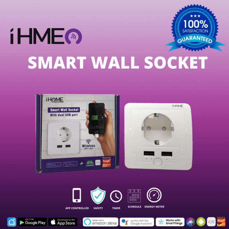 Promo Smart Wall Socket Switch Ihme 2 Usb Port Stop Kontak Dinding Tuya