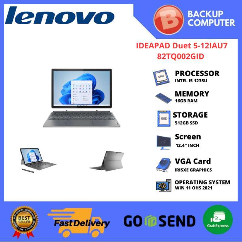 Jual LAPTOP LENOVO IDEAPAD DUET 2IN1 512IAU7 82TQ002GID i51235U di