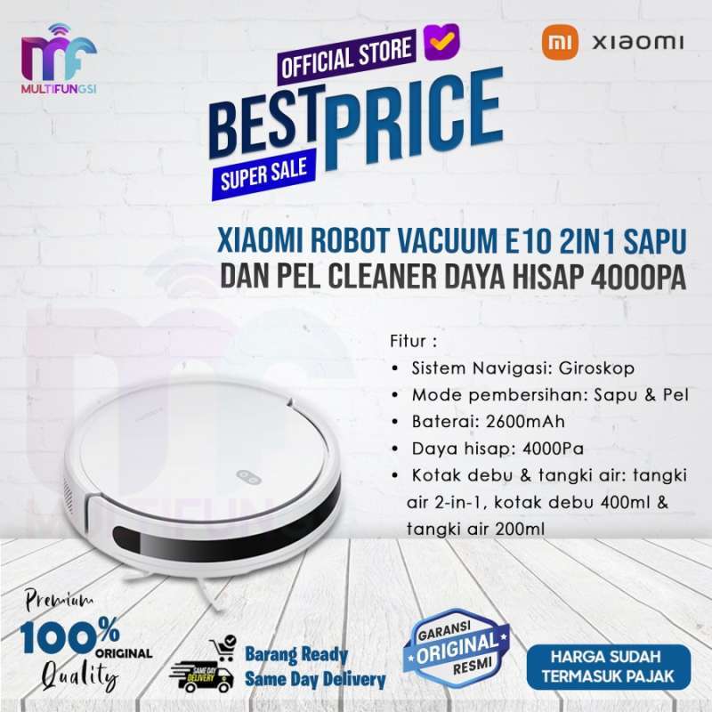 Jual Xiaomi Robot Vacuum E10 2in1 Sapu dan Pel Cleaner Daya Hisap