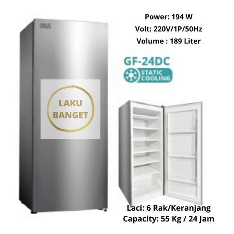 Promo Gea Upright Freezer Gf24Dc / Gf 24Dc / 24Dc Diskon 4 di Seller
