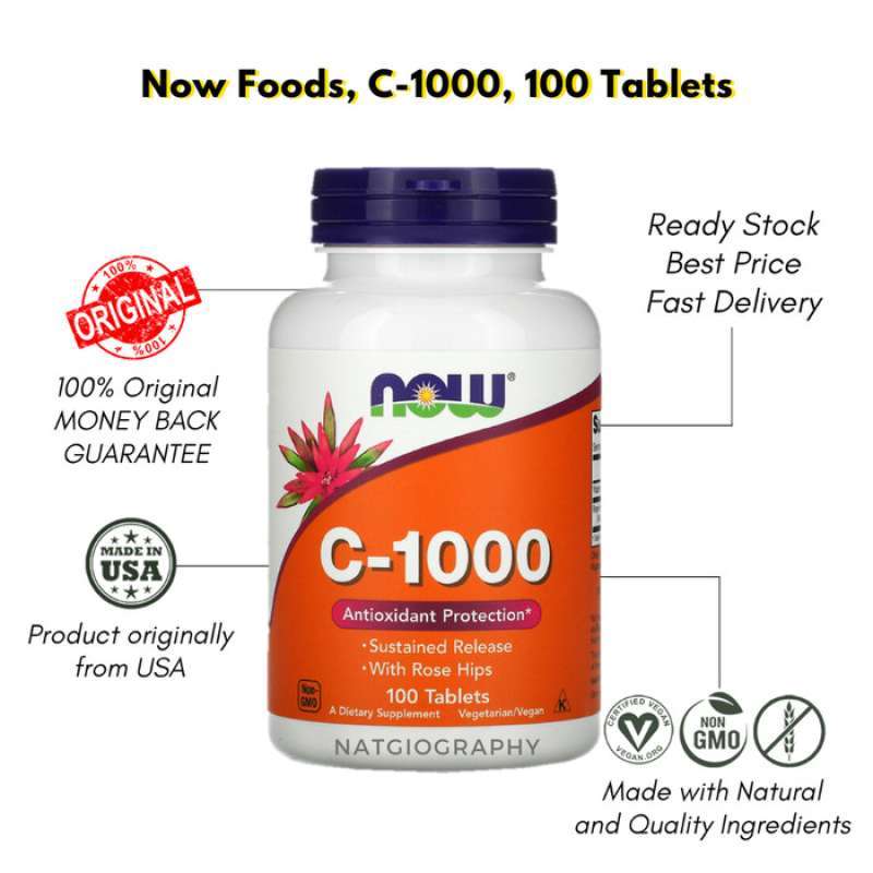 Promo Now Vitamin C 1000 Mg Isi 100 Tablets Diskon 23 di Seller RIFAH