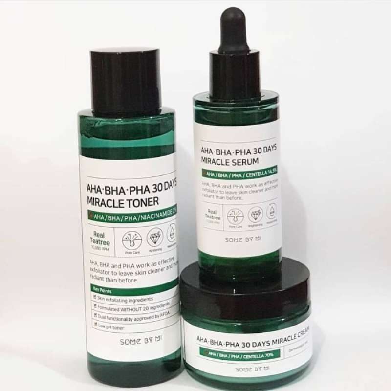 Promo SOME BY MI AHA BHA PHA 30 Days Miracle SET TONER + SERUM + CREAM ...