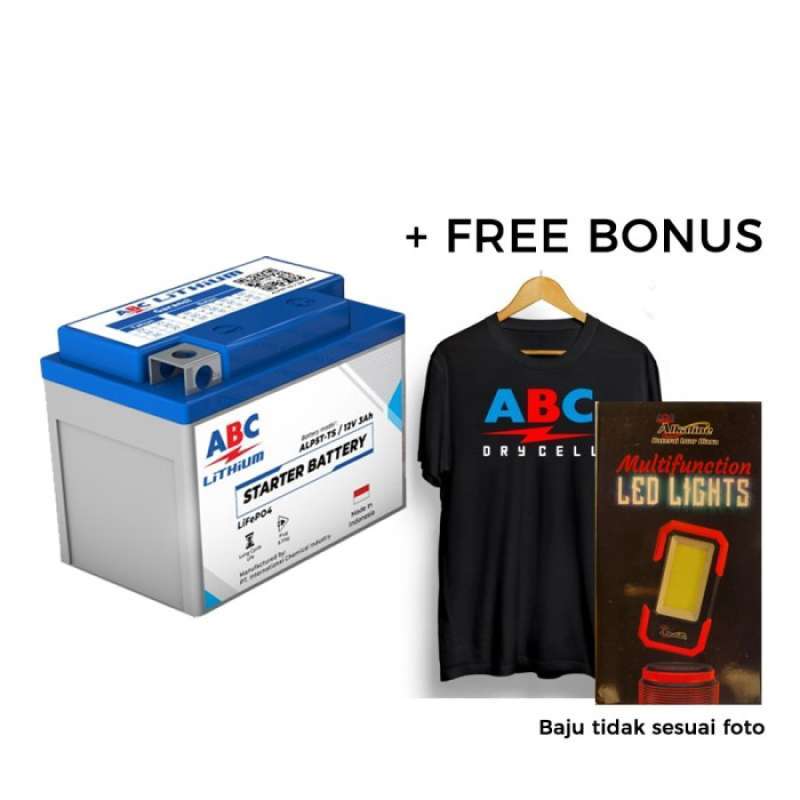 Promo Aki Motor Lithium ABC 12V 3AH / 6AH Batre Starter Motor Ori Resmi