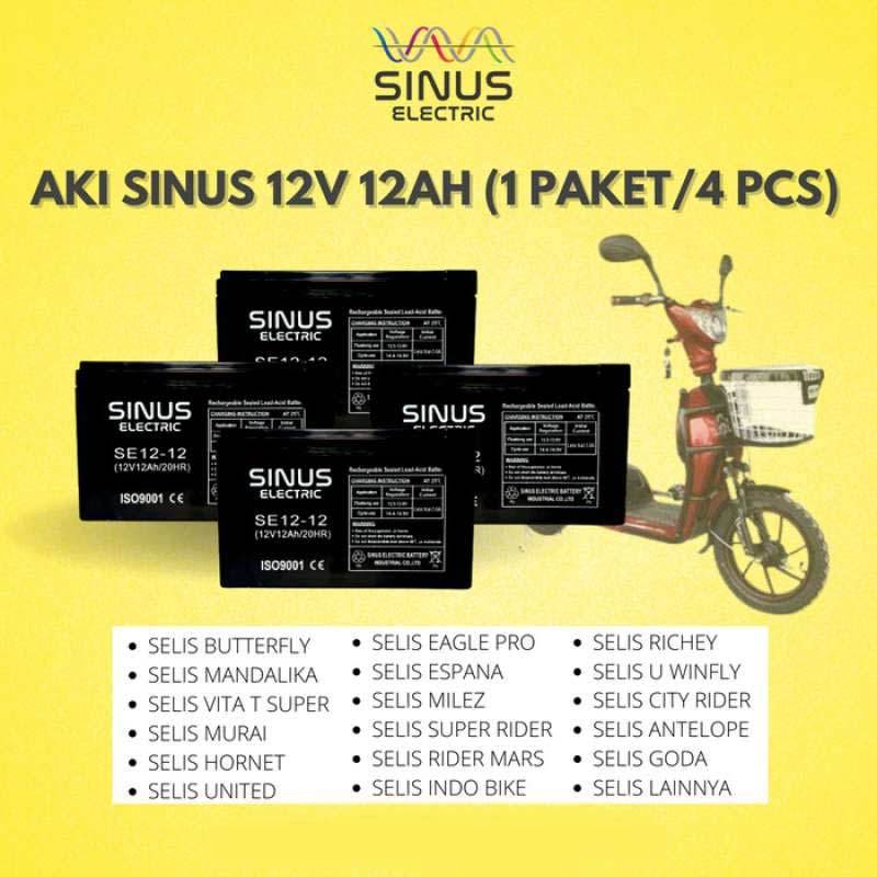 Promo Aki Sepeda Listrik SELIS MANDALIKA 12V 12Ah Aki VRLA 12v 12ah
