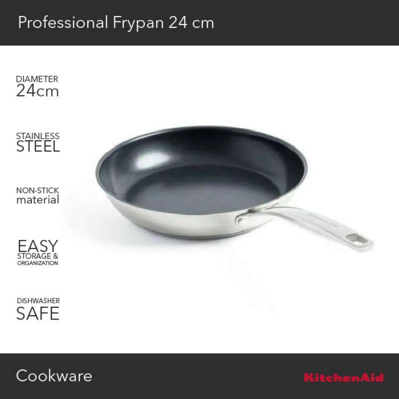 Promo KitchenAid Professional Stainless Steel NonStick Frypan 24 CM