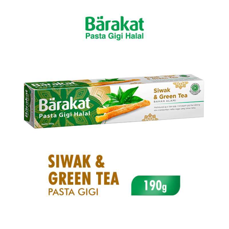 Promo Barakat Siwak & Greentea Pasta Gigi Tube [190 G] Diskon 39 Di
