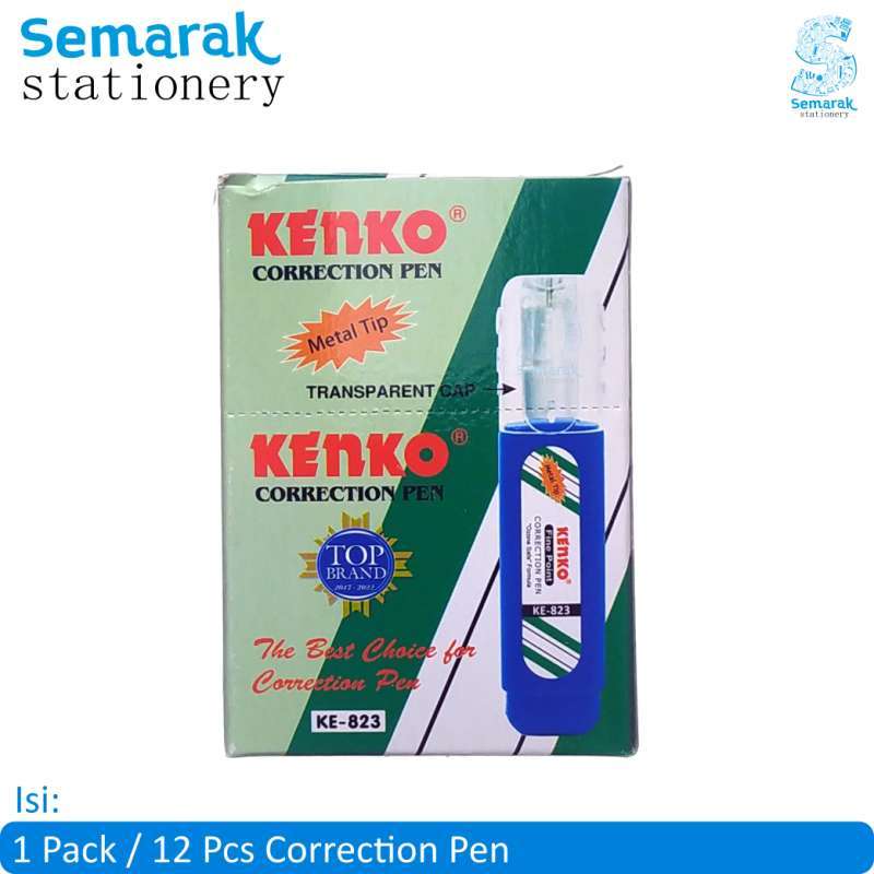 Promo Kenko Correction Pen KE823 Tipe X Cair Biru [1 Pack / 12 Pcs