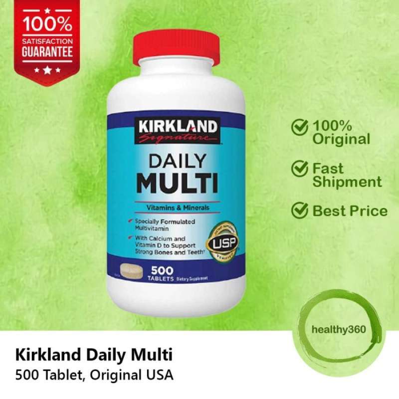 Promo Kirkland Signature Daily Multi Vitamins & Minerals Tablets, 500