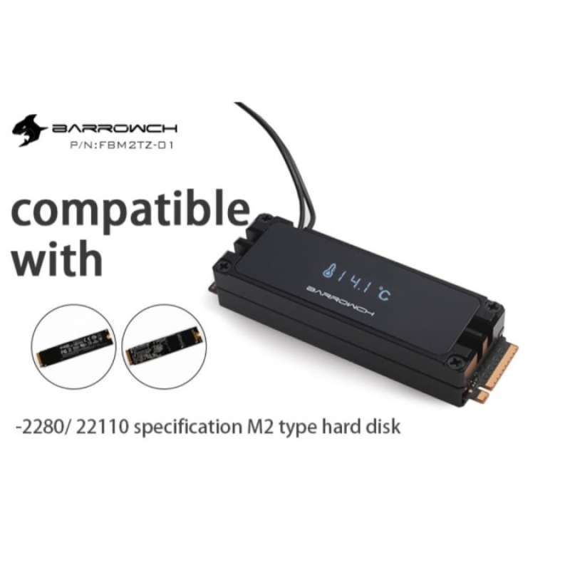 Jual Barrowch Nvme M.2 Ssd Heatsink Digital Oled Temperature Display ...