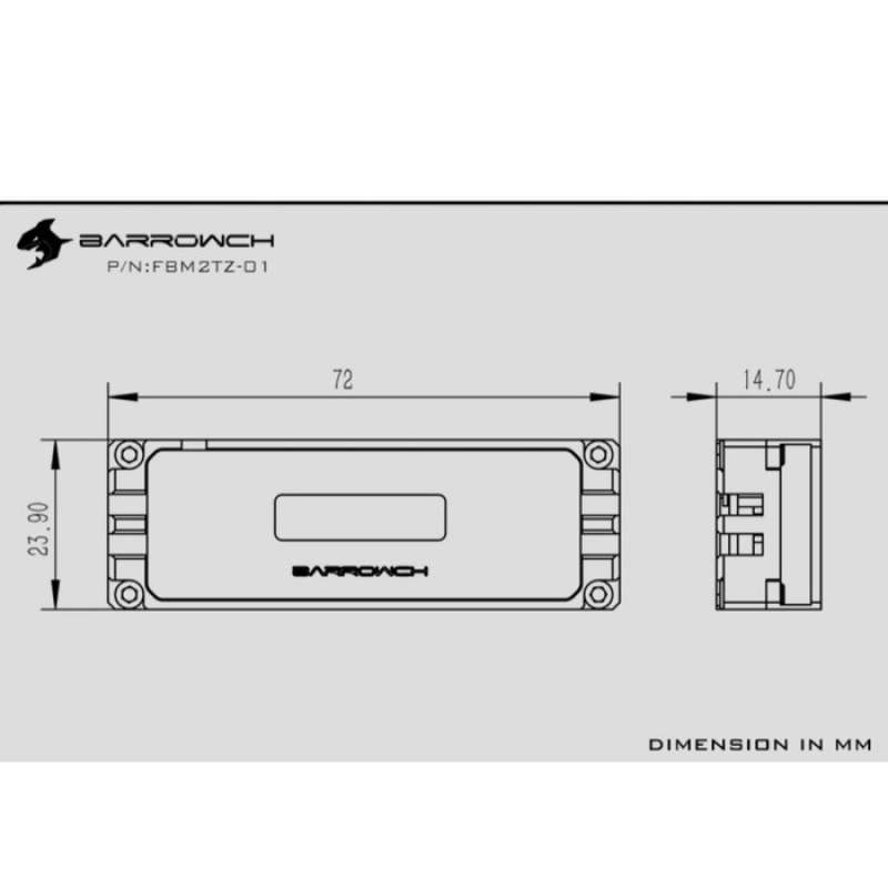 Jual Barrowch Nvme M.2 Ssd Heatsink Digital Oled Temperature Display ...