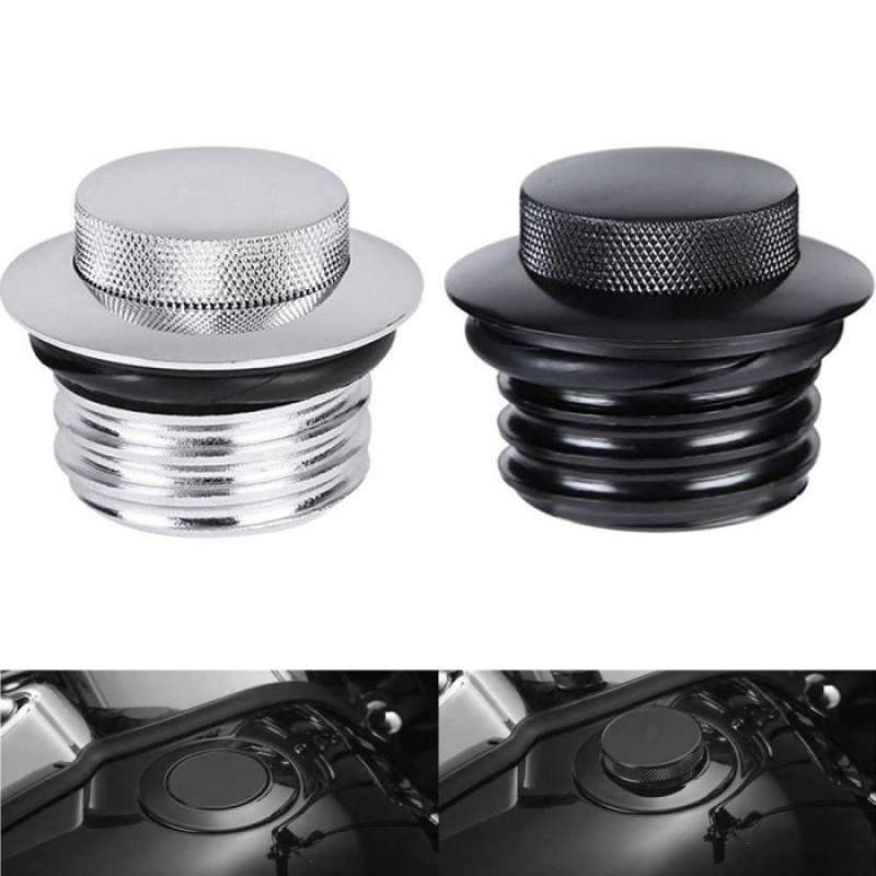 Black Flush Mount Pop-Up Gas Cap For Harley-Davidson