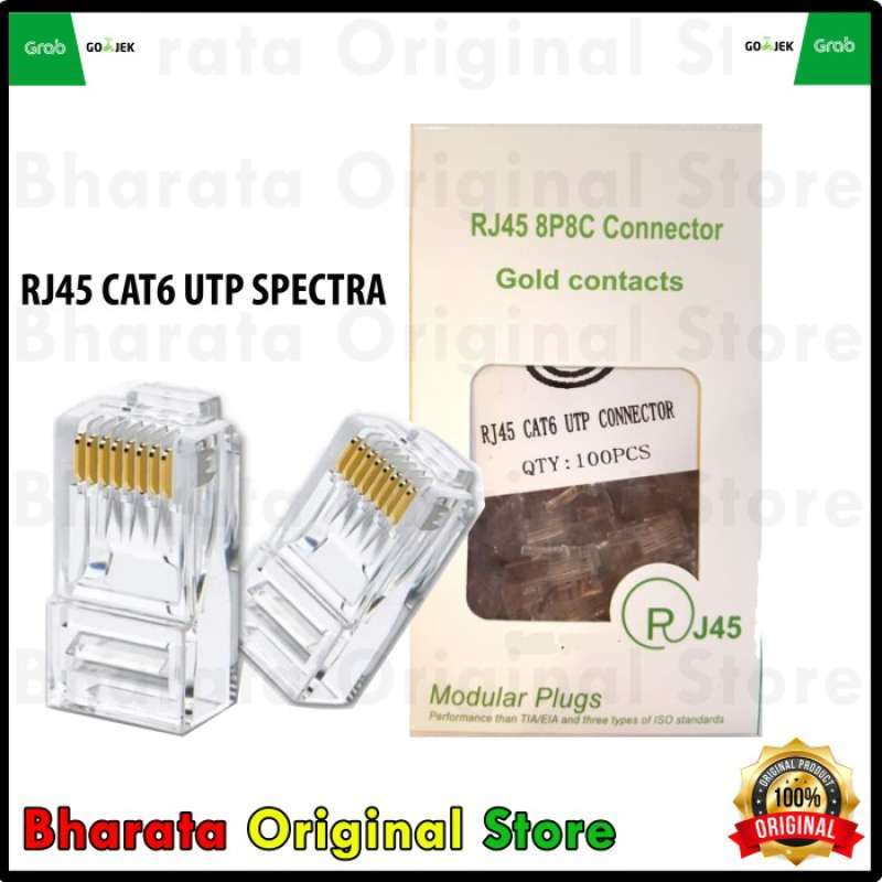 Promo Konektor Rj45 Cat6e Connector Cat 6e Spectra 1 Pack Isi 100 Pcs ...