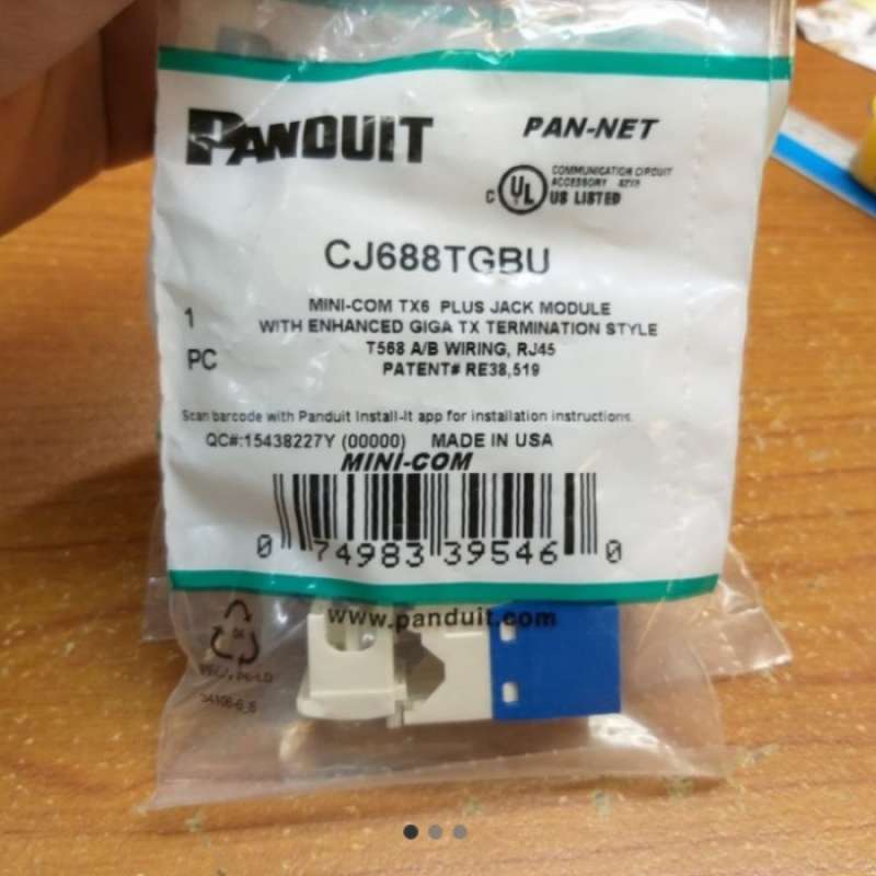 Promo Panduit Modular Jack Cat 6 Cj688tgbu Biru/modular Jack Cat 6