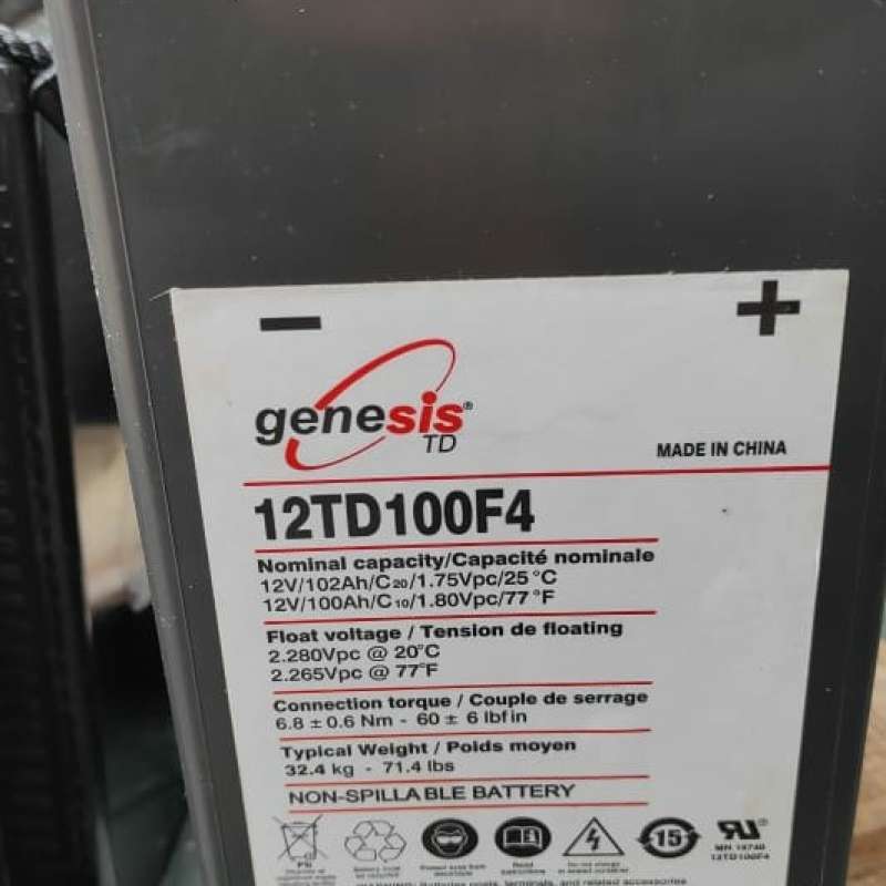 Jual aki vrla 100ah 12v merk genesis 2nd good battery bergaransi CARGO