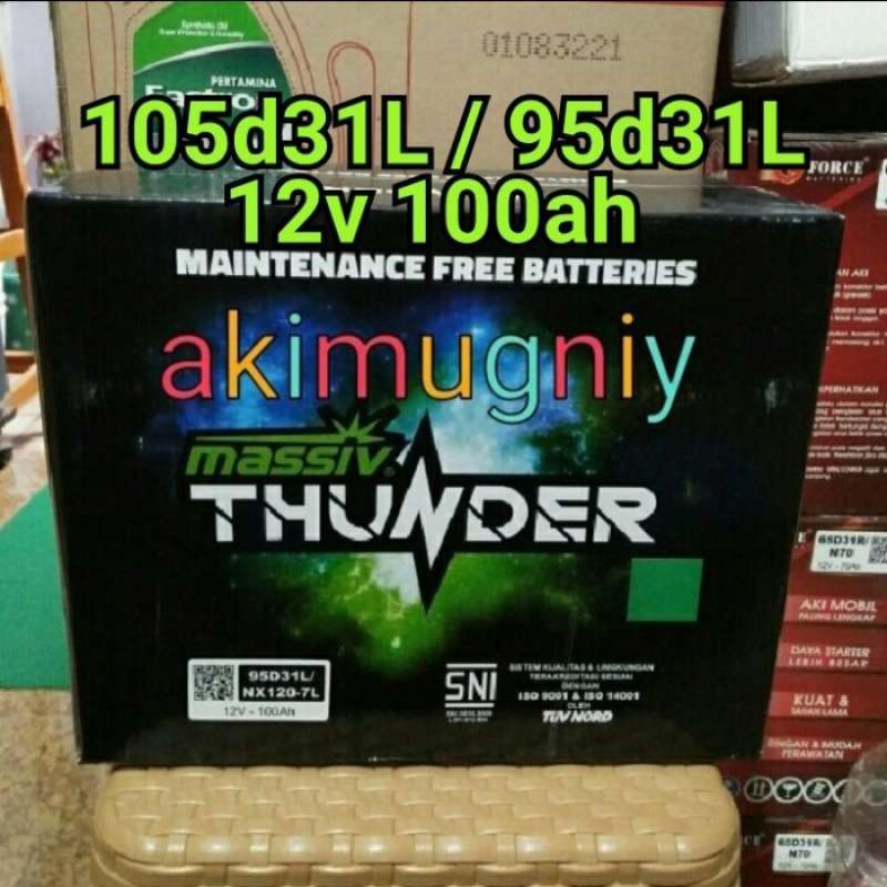 Promo Aki 95D31L Nx120-7L 12V 100Ah 105D31L Aki Kering Mobil Ns Gs