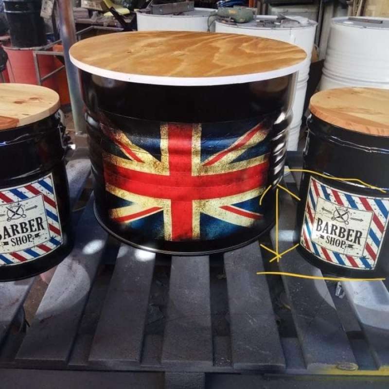 Promo Kursi Tong untuk Cafe/Taman (1 meja+kayu untuk meja+ 3 kursi