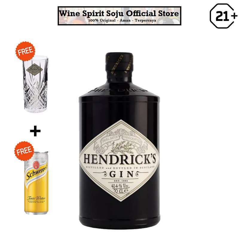 Jual Hendricks Gin 700ml Free Highball Glass + Tonic Water di Seller