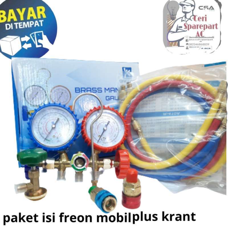 Promo Baru Manifold Ac Double One Cool Paket Mobil Quick Couplet Qc12