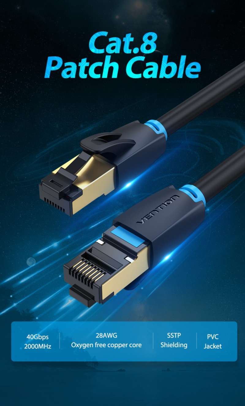 Jual Vention Kabel LAN Ethernet RJ45 Cat8 Gigabit Network Patch - 3 ...