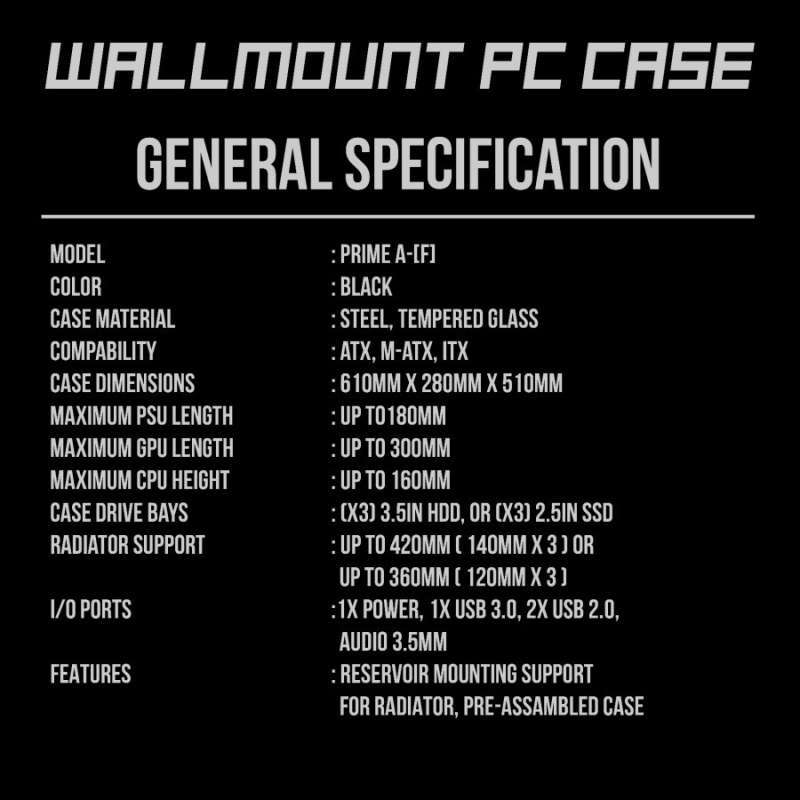 Promo Casing Prime A-[f] Alumunium Gaming Case Left Tempered Glass Open ...