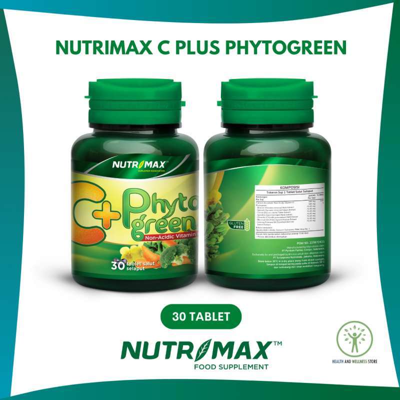 Jual Nutrimax C+ Plus Phytogreen 30 Tablet Vitamin C C Plus Antioksidan ...