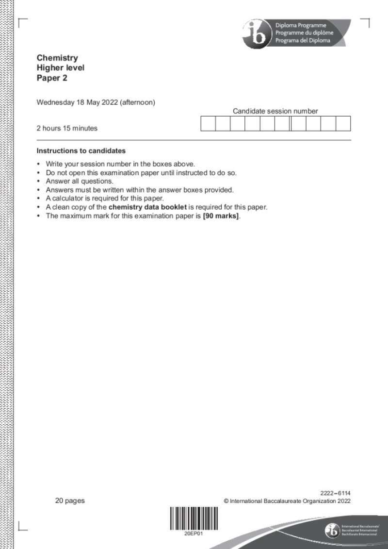 Src Paper Jual IB Chemistry HL 8 years past papers & mark schemes di Seller ...