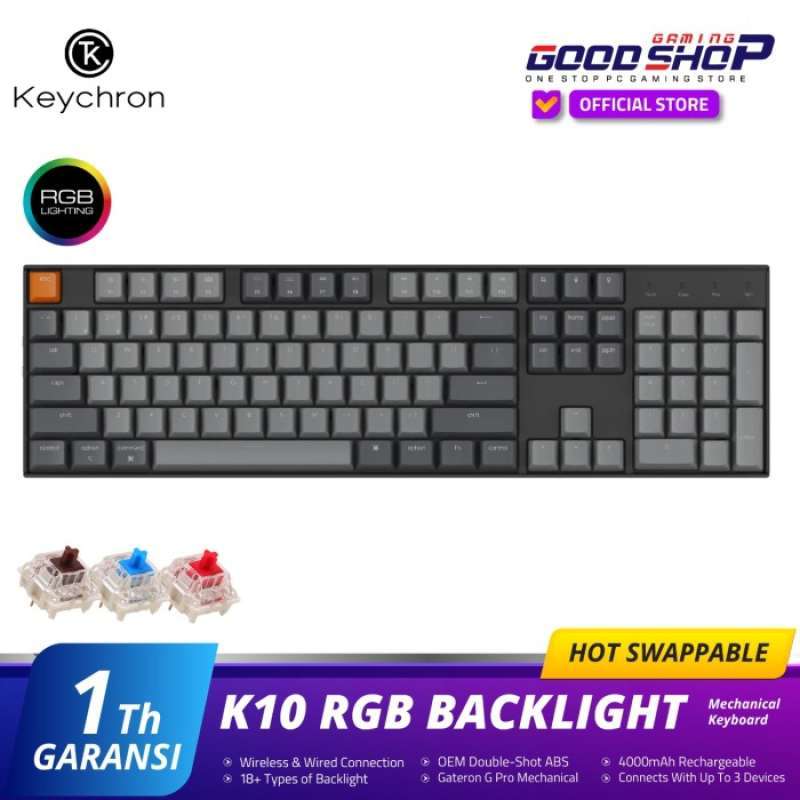 Promo Keychron K10 Full Size Rgb Backlight Aluminum Gateron Hot ...