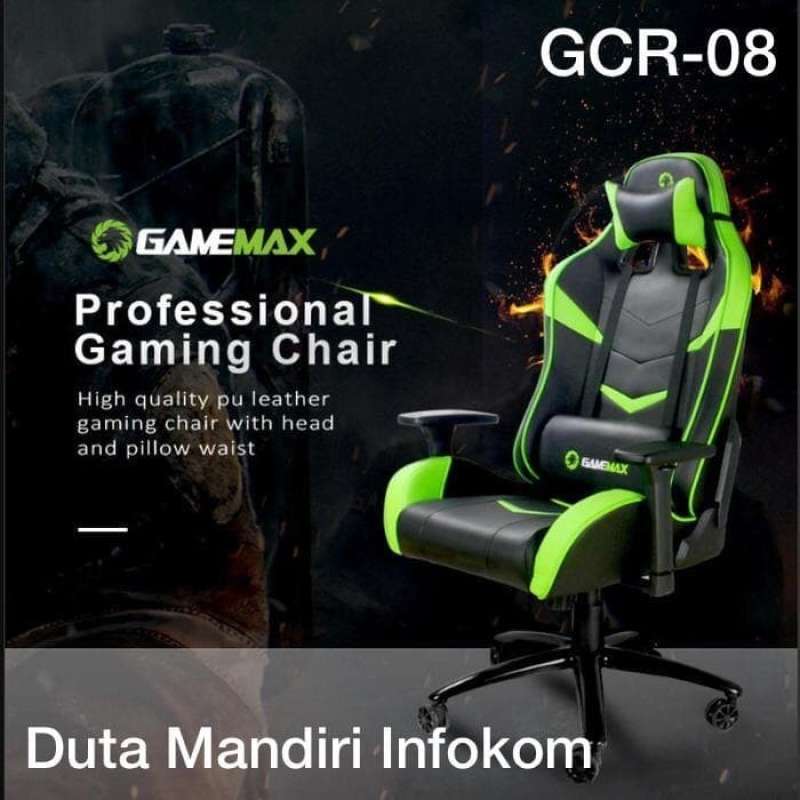 Promo GameMax GCR08 Professional GAMING CHAIR with Head and Pillow