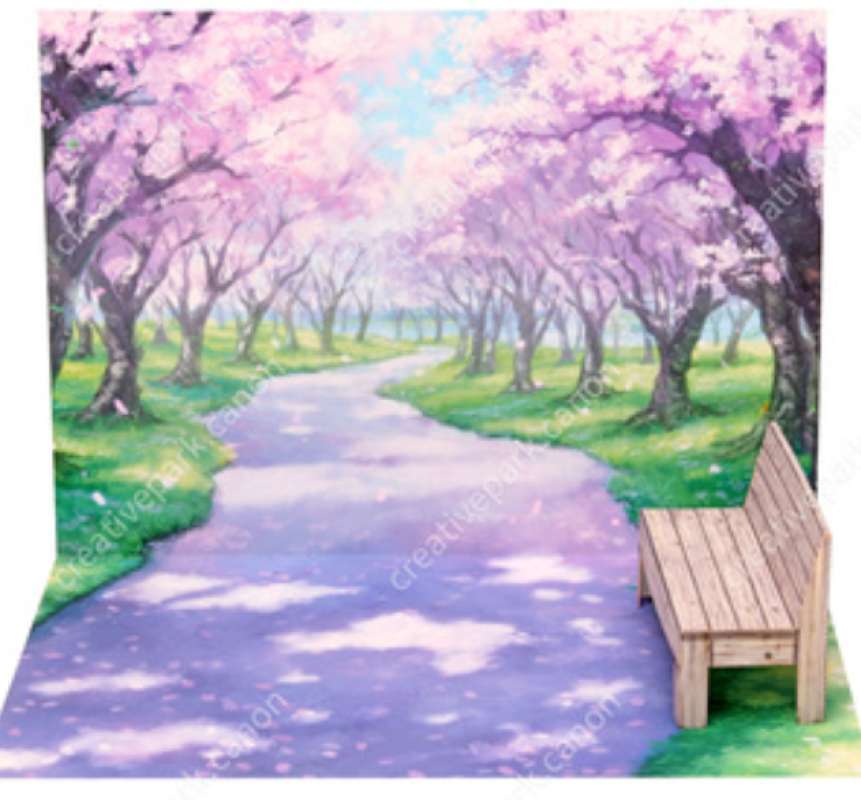 Promo DIORAMA CHERRY BLOSSOM PAPERCRAFT MINIATUR ACTION FIGURE DIY