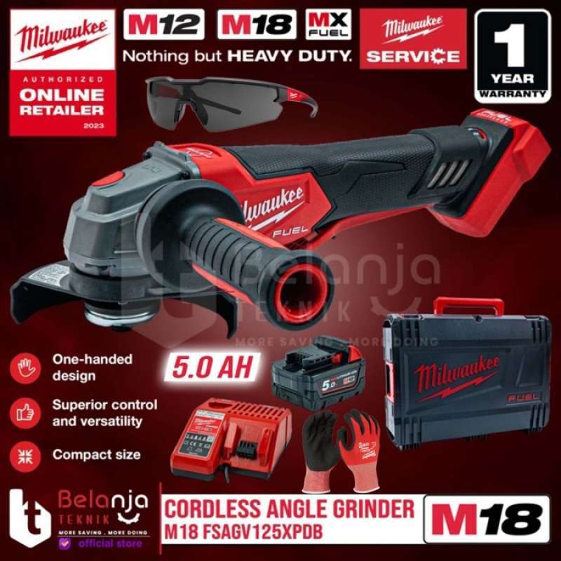 Promo MILWAUKEE GERINDA BATERAI M18 FSAGV125XPDB GRINDER PADDLE SWITCH