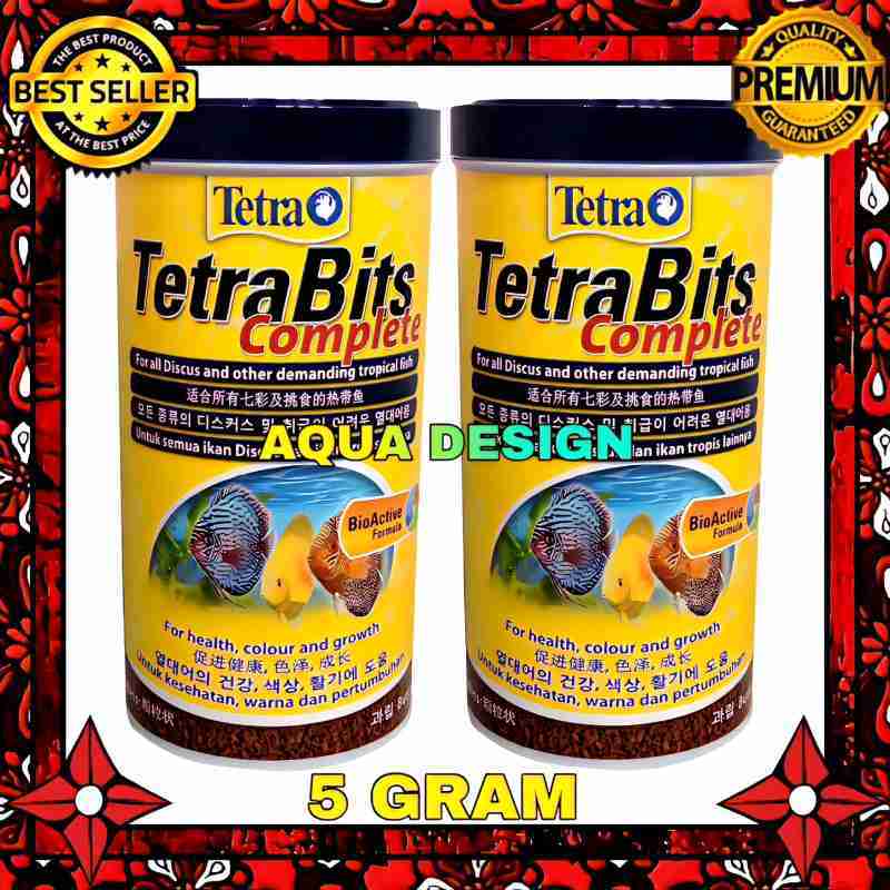 Jual AD MAKANAN IKAN PAKAN PELET TETRA BITS COMPLETE TROPICAL FISH FOOD 5 GRAM di Seller AQUA