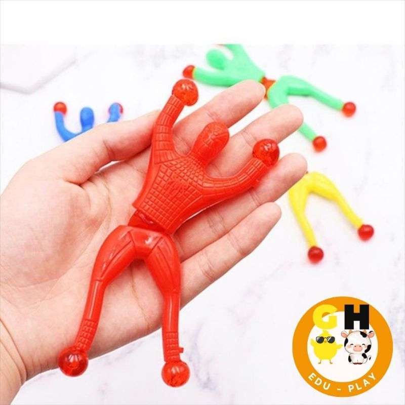 Sticky Man Mainan Anak Tempel Kaca Dinding Spiderman Climbing Sticky Wall