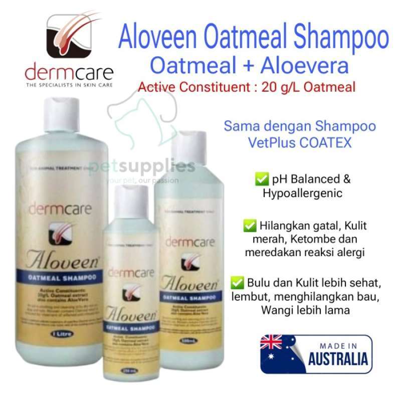 Promo Dermcare Aloveen Oatmeal Shampoo mirip dengan Vetplus COATEX