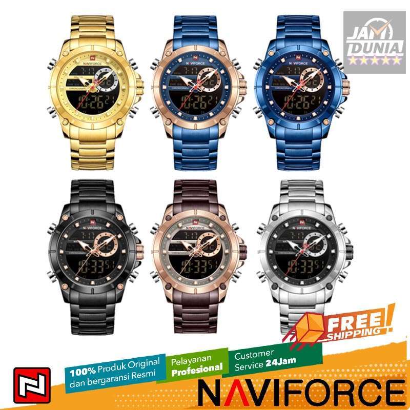 JAM TANGAN NAVIFORCE 9163 M1 JAM NAVIFORCE ORIGINAL 9163 LA STAINLESS  STEEL JAM TANGAN NAVYFORCE 9163 JAM TANGAN PRIA MURAH JAM PRIA LA ST