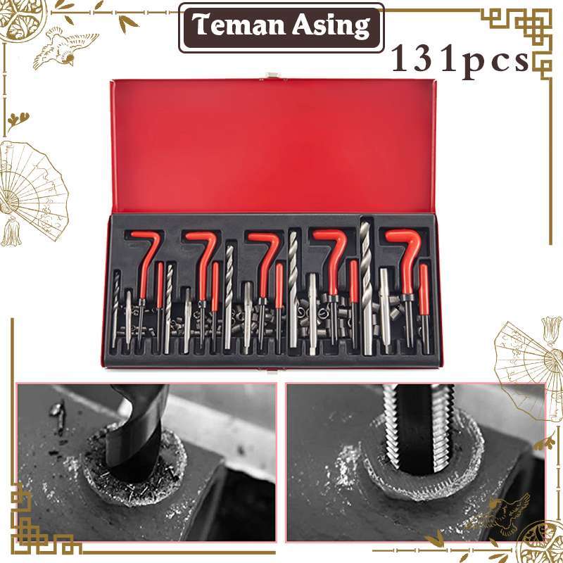 Promo 131pcs Recoil Tap Baja Karbon Recoil Thread Repair Kit / Alat