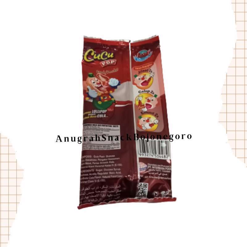 Jual Cucu Pop Permen Lollipop Dengan Serbuk Rasa Cola & Stroberi ...
