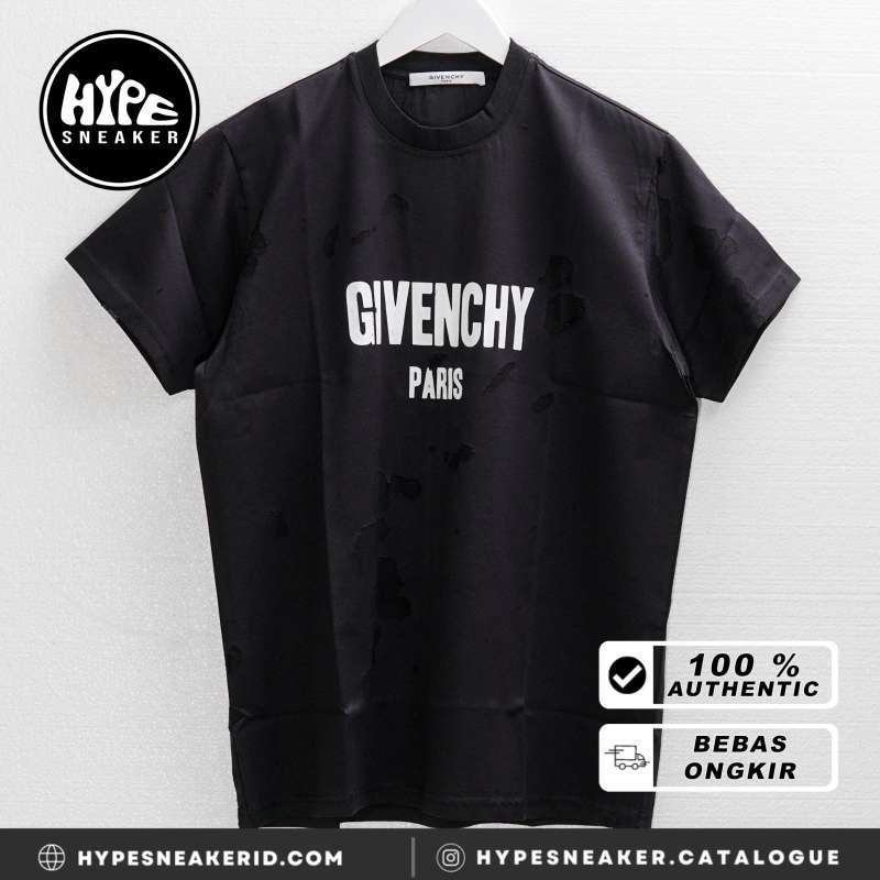 Kaos GIVENCHY DISTRESSED SILK BLACK Tshirt 100 ORIGINAL