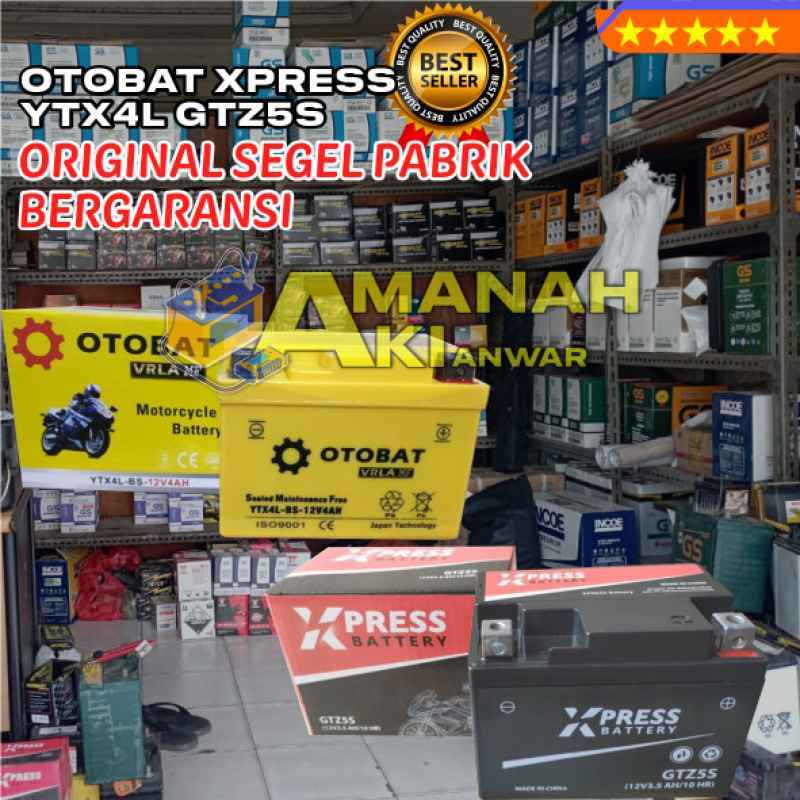 Promo AKI Kering OTOBAT/MAXBIKE GTZ5S - Untuk Motor HONDA: Vario 110