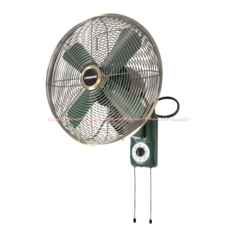 Krisbow Wall Fan Kipas Angin Dinding Vintage 55watt Warna Tembaga Gold  Hijau