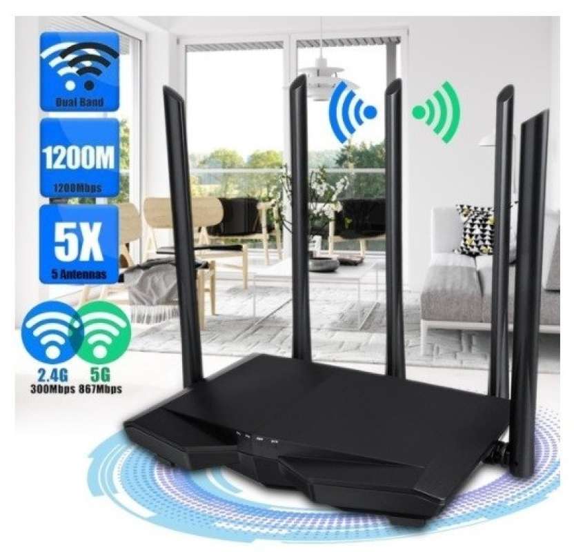 Jual Tenda Ac7 Router Wifi Wireless Wifi 1200mbps 2.4 5.0ghz 5 Antena ...