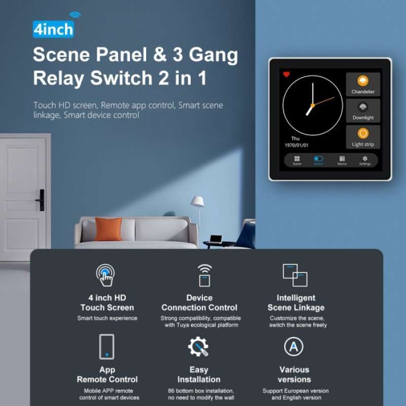 Promo Amc Tuya 3 Gang Switch & Zigbee Scene Panel 2 In 4 Inch Smart ...