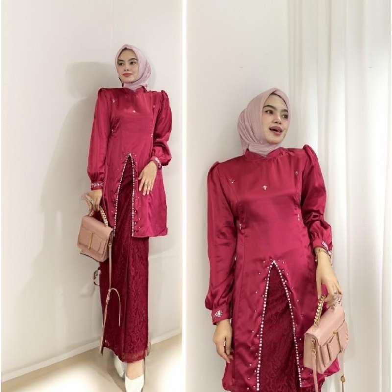Baju kurung moden kain satin 2025