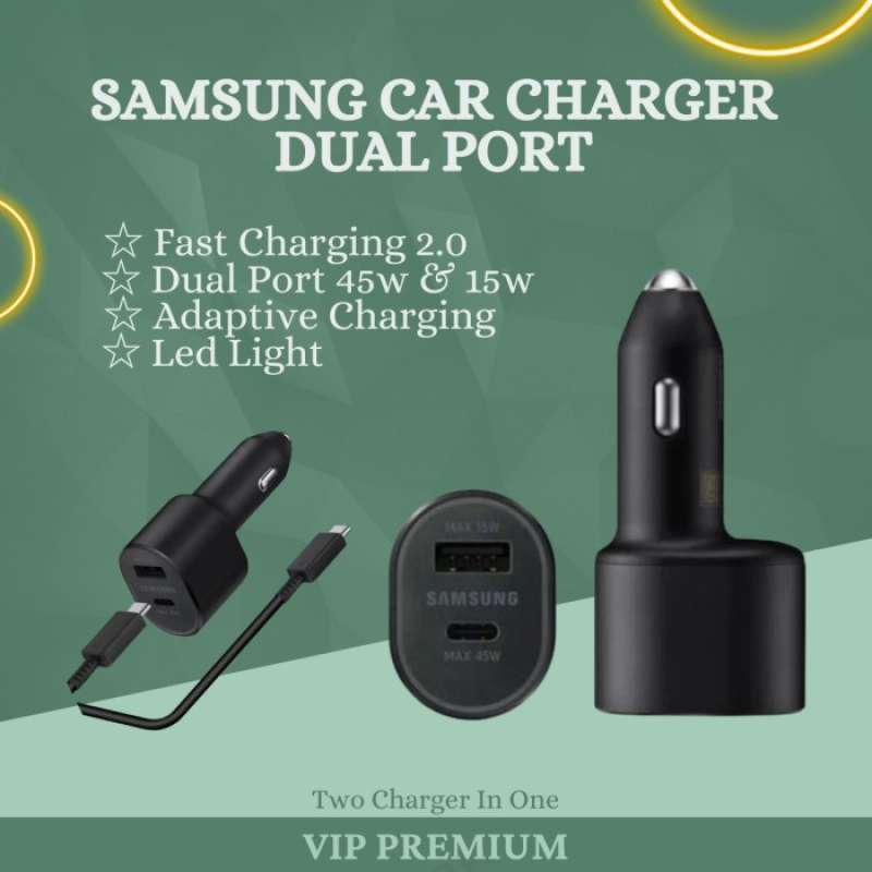 Jual Samsung Car Charger Dual Port Usb / Type C 45w + 15w Fast Charging