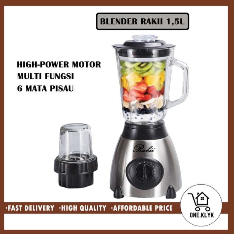 Promo Blender Stainless 2 In 1 Gelas Kaca Premium Rakii Brand High
