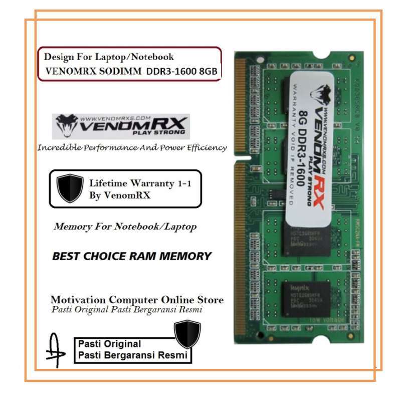 Jual Sodimm RAM Ddr3-1600 8gb Venomrx Lifetime Warranty Di Seller