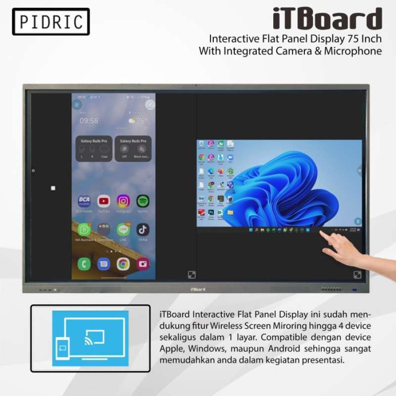 Promo Interactive Flat Panel Display Itboard 75 Inch Interactive Smart ...