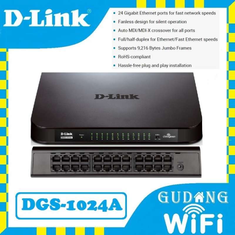 Promo Dlink Dgs-1024a 24 Port Gigabit Unmanaged Switch Diskon 23% Di ...