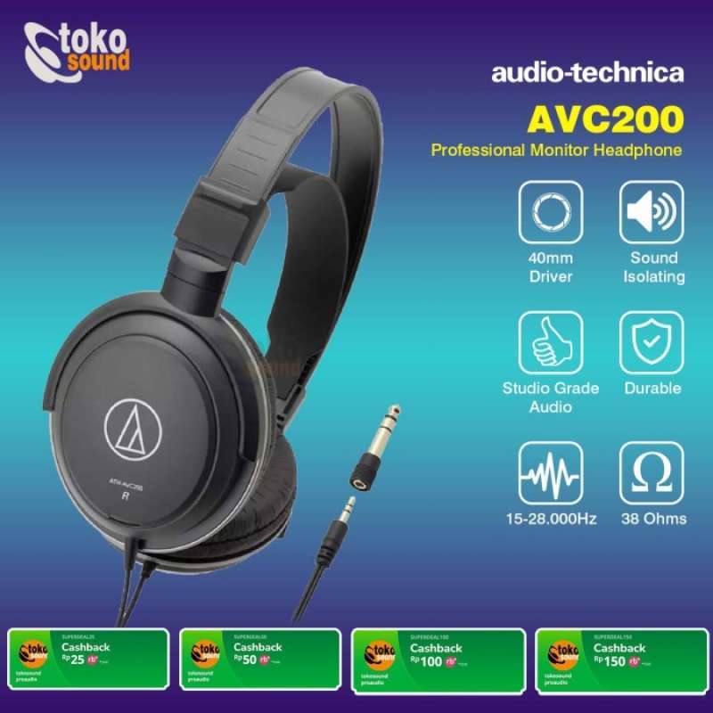 Promo Audio Technica Ath-avc200 Sonicproâ® Over-ear Headphone Diskon 33 ...