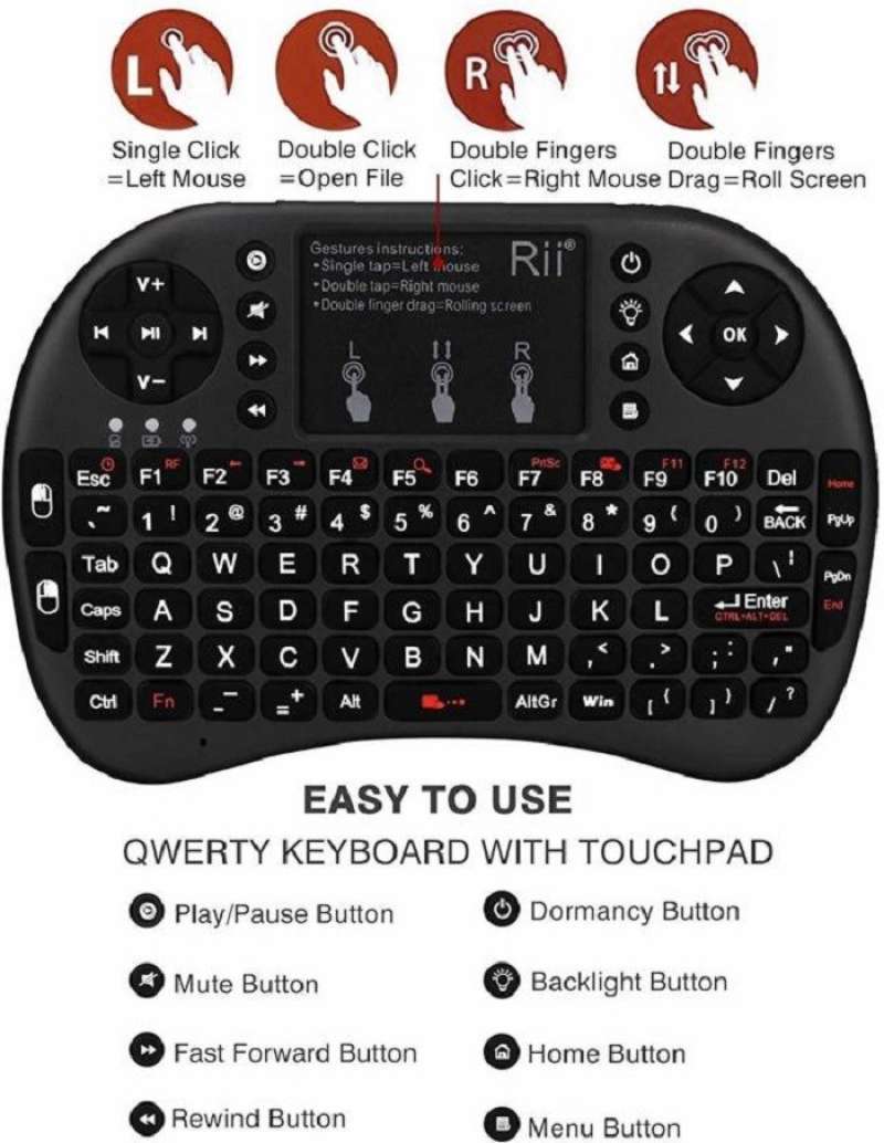 Promo Mini Wireless Keyboard Smart Android Tv Box Stb Touch Pad Mouse ...